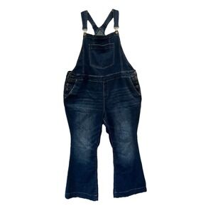Lane Bryant Bootcut Overall Jean Bibs Women's Size 16S Stretchy Comfy Festival